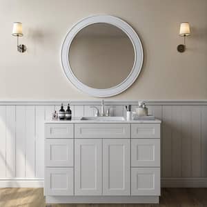 48-in W x 21-in D x 34.5-in H in Dove White Plywood Stock Ready to Assemble Vanity Sink Drawer Base Kitchen Cabinet