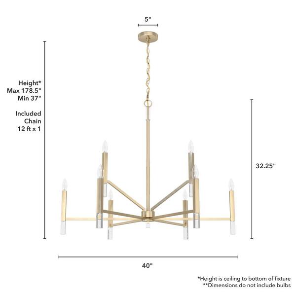 Hunter Sunjai 9-Light Alturas Gold Candlestick Chandelier