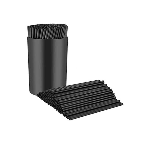 Black Disposable Plastic Coffee Stirrer Sticks with Holder Set for Mixing Drinks Kitchen Party 200 Per Case