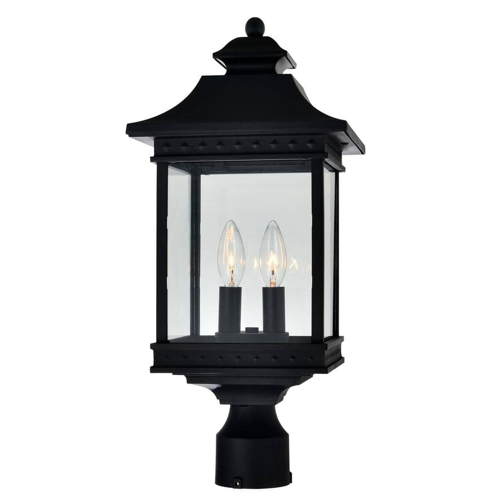 CWI Lighting Cleveland 2 Light Metal Outdoor Lantern Head in Black