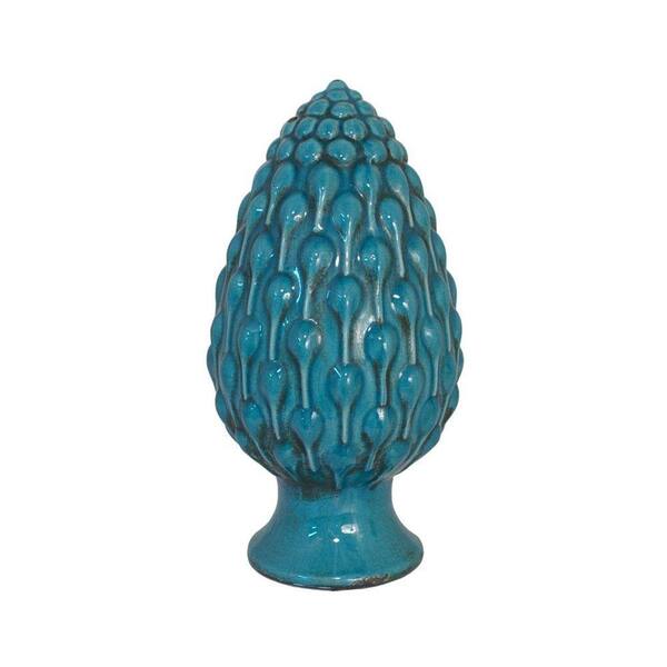 Generic unbranded 17 in. Turquoise Ceramic Cone Finial
