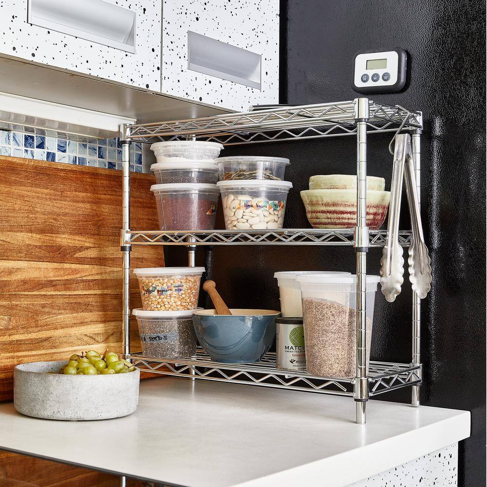 UltraZinc Compact 3-Tier Mini Steel Wire Organizer for Countertop and Cabinet