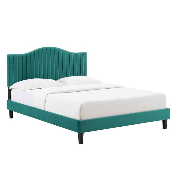 Modway Juniper Teal Channel Tufted, Teal Twin Bed Frame