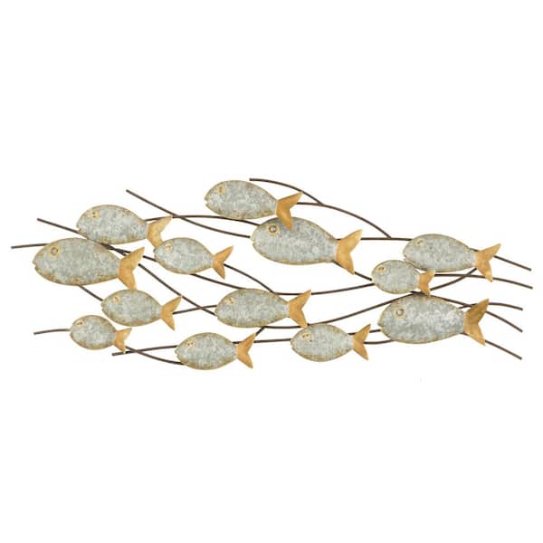 Aspire Home Accents Carlen Metal Golden Brown Fish Wall Decor