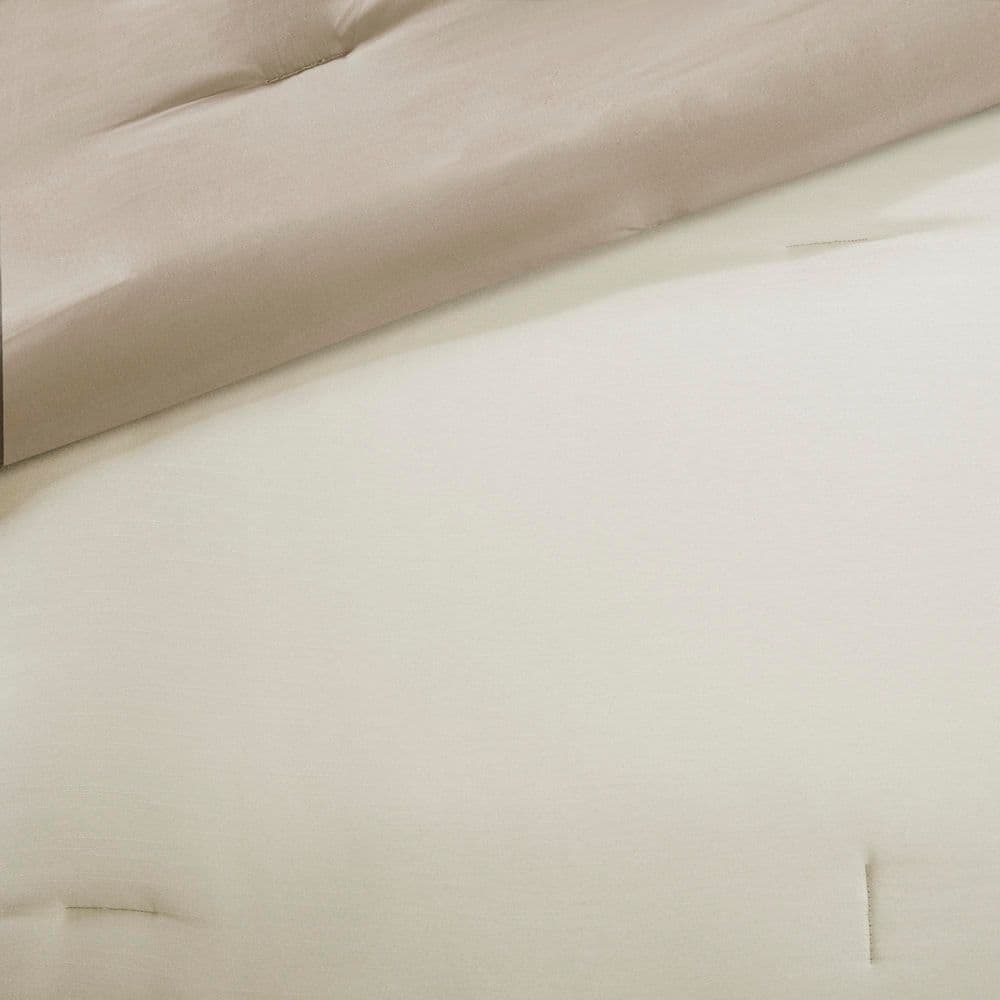 Taupe and Brown Queen Microfiber 7-Piece Comforter Set