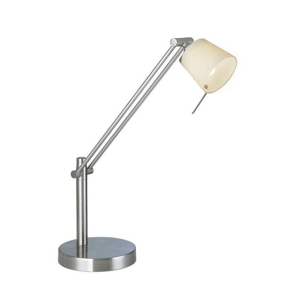 Illumine Designer Collection 24 in. Steel Desk Lamp with Frost Glass Shade