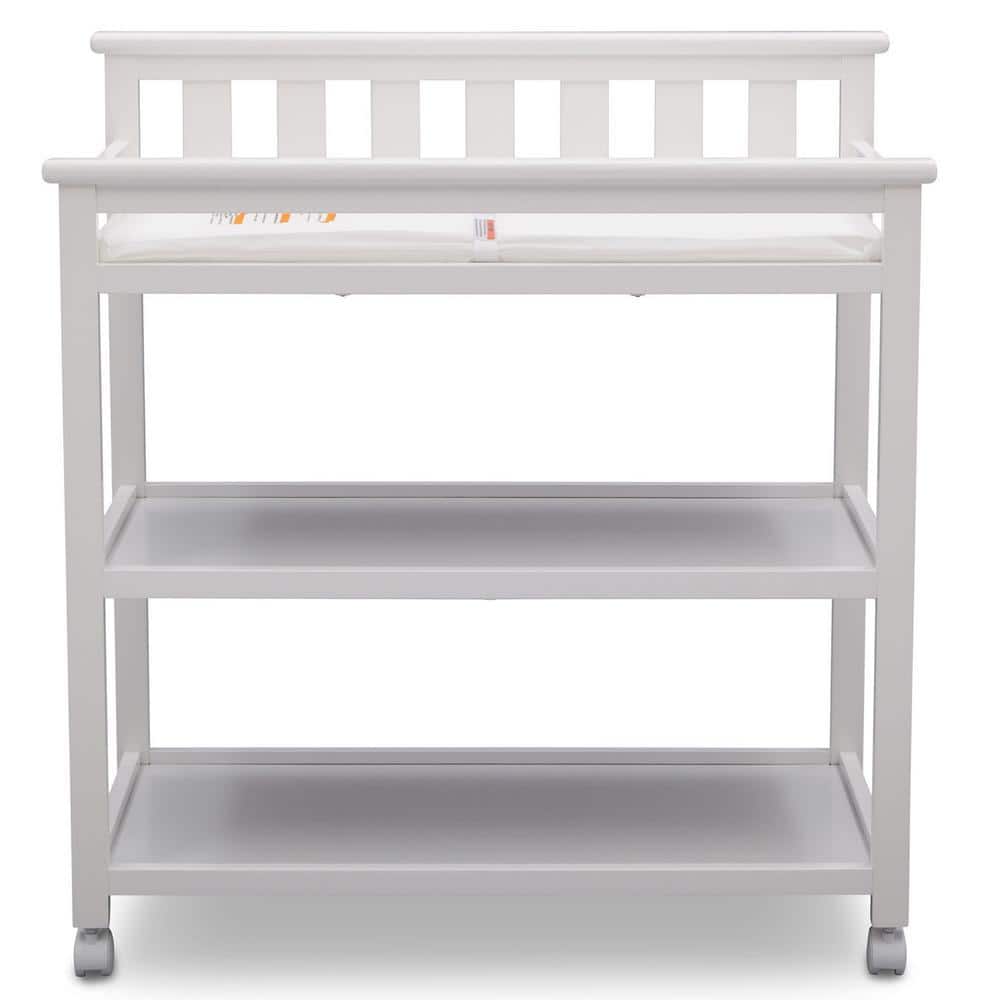 Flat Top Bianca White Changing Table with Wheels