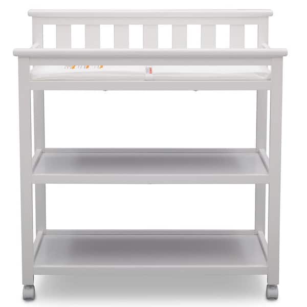 Flat Top Bianca White Changing Table with Wheels