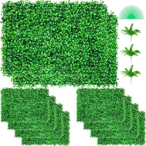 24 in. x 16 in. Artificial Boxwood Panels Wall Panels Artificial Grass Backdrop Wall 1.6 in. Hedge Screen, 10 PCS
