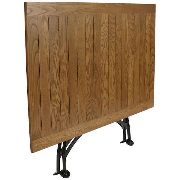 Sunnydaze Decor European 48 In X 32 In Folding Chestnut Wood Patio Dining Table Dmr 820 The Home Depot