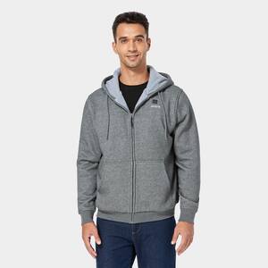 Men's 3X-Large Gray 7.38-Volt Lithium-Ion Full-Zip Heated Hoodie Jacket with 1 Upgraded Battery and Charger
