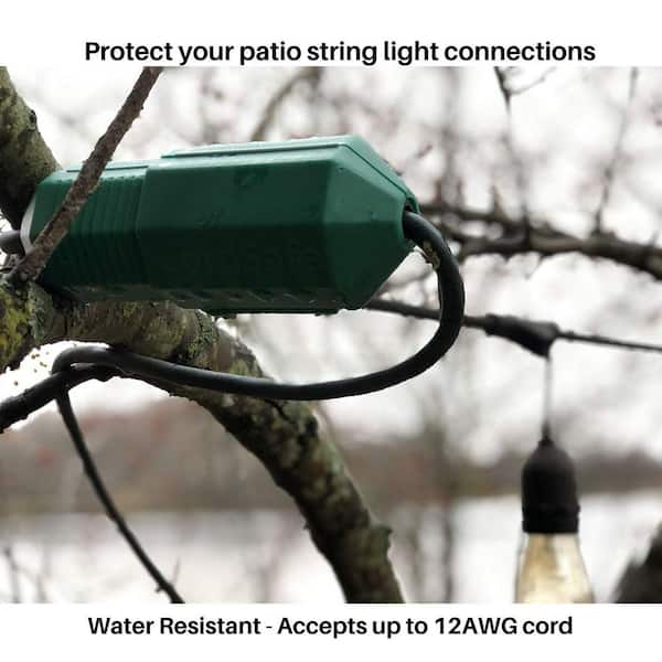 Twist and Seal Cord Protect - Extension Cord Plug Connection Protector, Keep Cords Together and Moisture Out, Durable Plastic Material