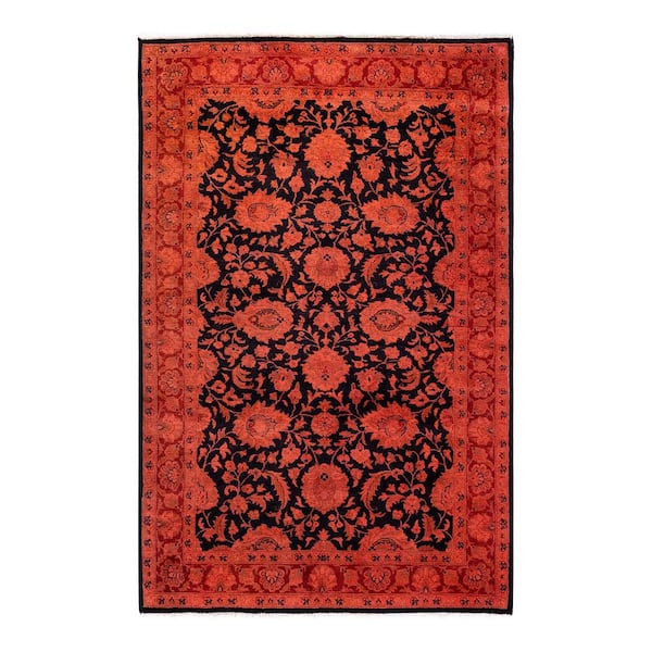 Chloe & Olivia Home Overdyed Orange 3 x 5 Wool Indoor Area Rug