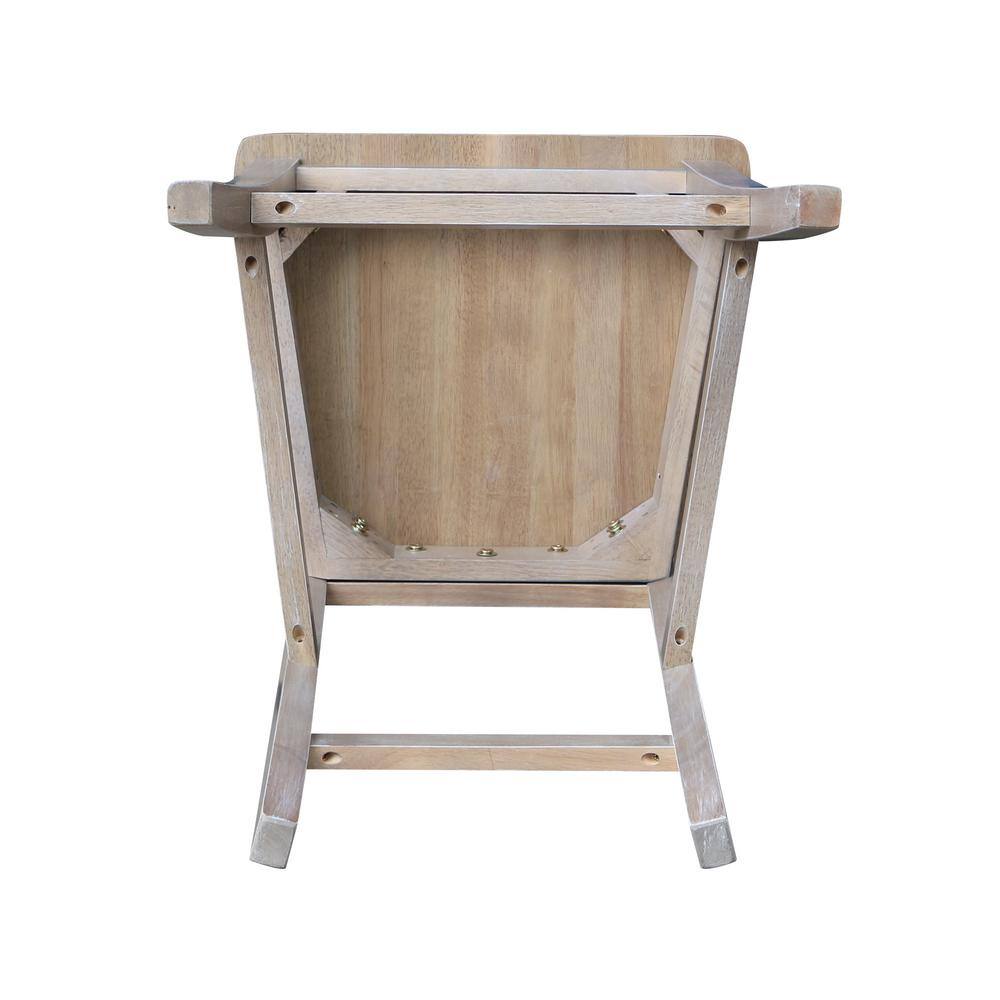 Cosmo Vintage Washed Grey Solid Hardwood 24" Counter Stool