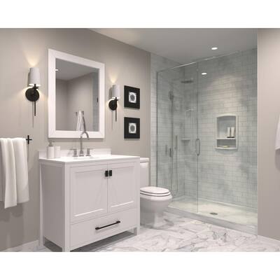Contour 49 in. W x 22 in. D Solid Surface Vanity Top with Sink in White