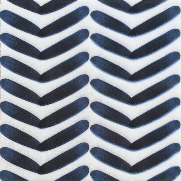 KANTU Stroke Blue 6 in. x 6 in. Textured Decorative Ceramic Wall Tile (36/case)