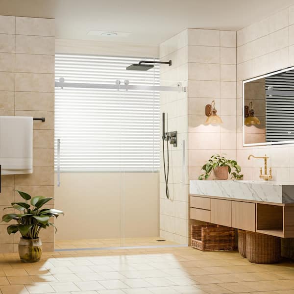 Mersviton Shower Door,54 W x 74 H Frameless Shower Door Mersviton Shower Door,54 W x 74 H Frameless Shower Door