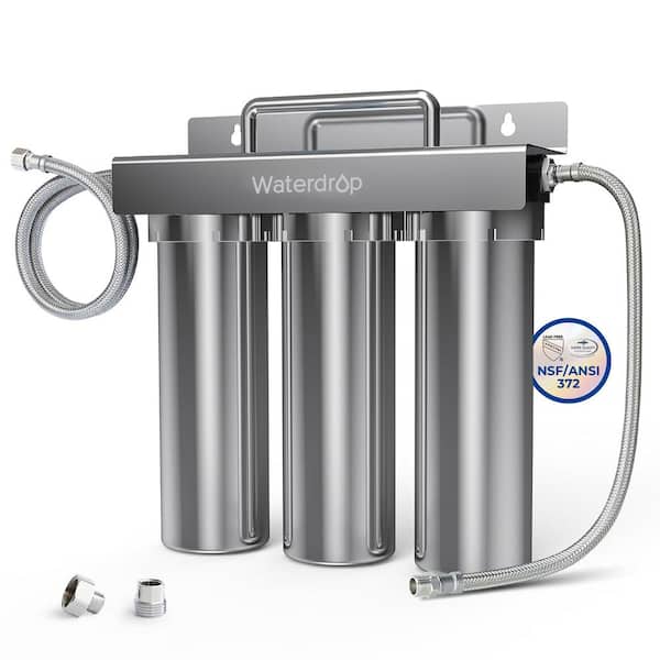 3-Stage Under Sink Ultra-Filtration Stainless Steel Water Filter System with 1.59 GPM Stable Water Flow