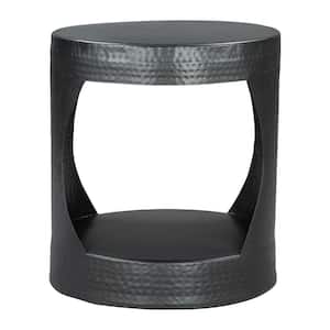 Nuuk 18.5 in.W Black 20.3 in.H Round Iron End Table