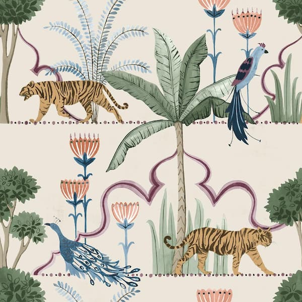 NuWallpaper Laos Taupe Brown Peel and Stick Wallpaper Sample