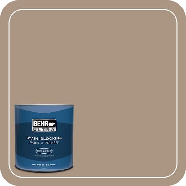 BEHR ULTRA 1 qt. #T17-11 Silent Sands Extra Durable Satin Enamel Interior Paint & Primer