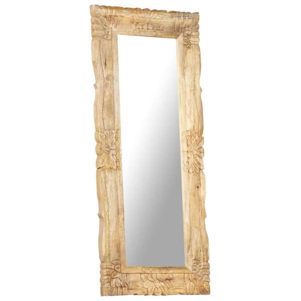 Unbranded 19.7 in. W x 43.3 in. H Rectangular Wood Framed Wall Mount Modern Decor Bathroom Vanity Mirror