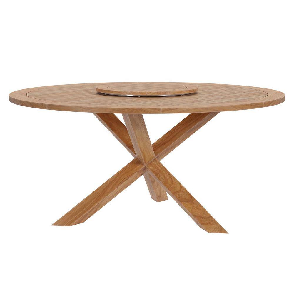 Wellspring 63" Natural Teak Wood Outdoor Dining Table