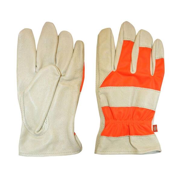 Dickies Large Hi-Vis Lime Grain Pigskin Leather Driver Glove