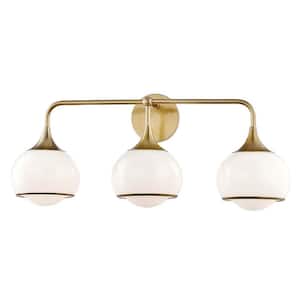 Reese 3-Light Aged Brass Wall Sconce