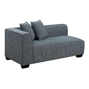 33 in. Gray Solid Fabric 2-Seater Loveseat with Wooden Frame