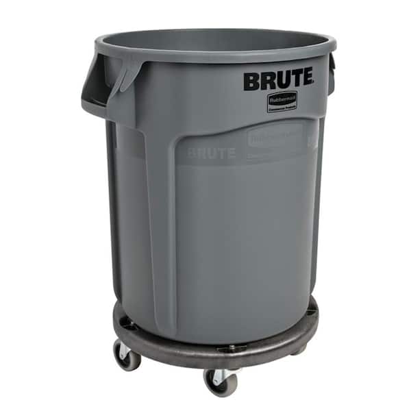 Rubbermaid Plastic Trash Can 32 Gallon Garbage Funnel Lid Brute Commercial Dolly 