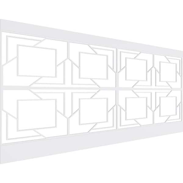 Ekena Millwork 44 in. H x 94-1/2 in. W 28.92 sq. ft. Monument PVC Wainscot Paneling Kit