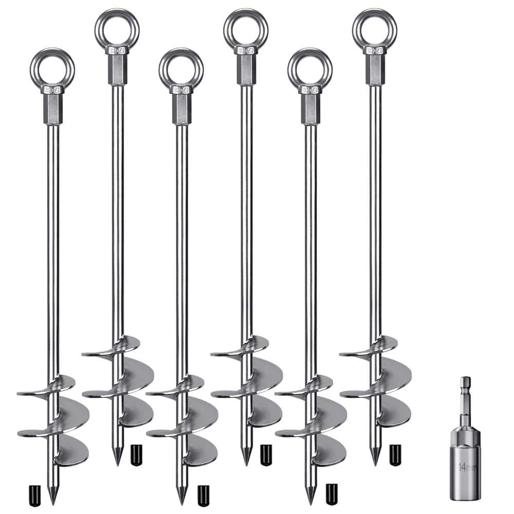 24'' Fully Welded Ground Anchors Screw in, 3'' Wider Spiral Earth Anchor for Swing Set, 6pcs Mobile Home Anchors price history on PriceWatchPro
