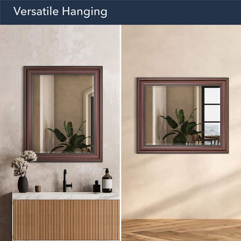 Colonial Love Deep Cherry 28" x 34" Rectangular Wall Mirror