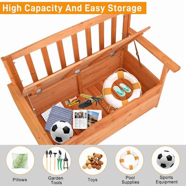 Outdoor cedar storage online bench