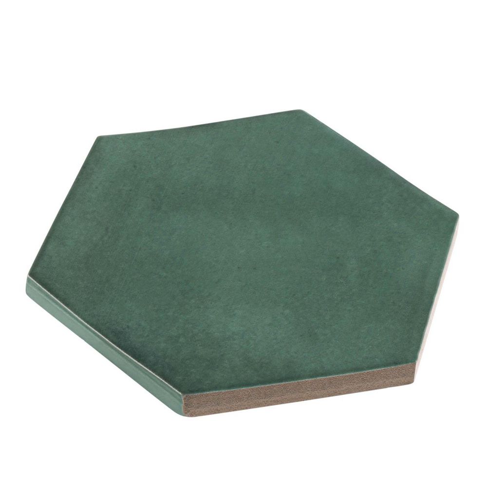 ANDOVA Jenae Emera Green 4 in. x 5 in. Zellige Hexagon Glossy