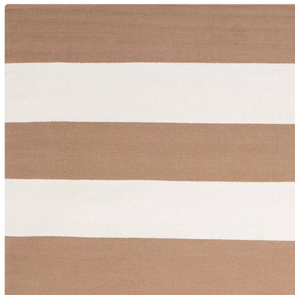 Sand and Ivory Handwoven Cotton Striped Area Rug