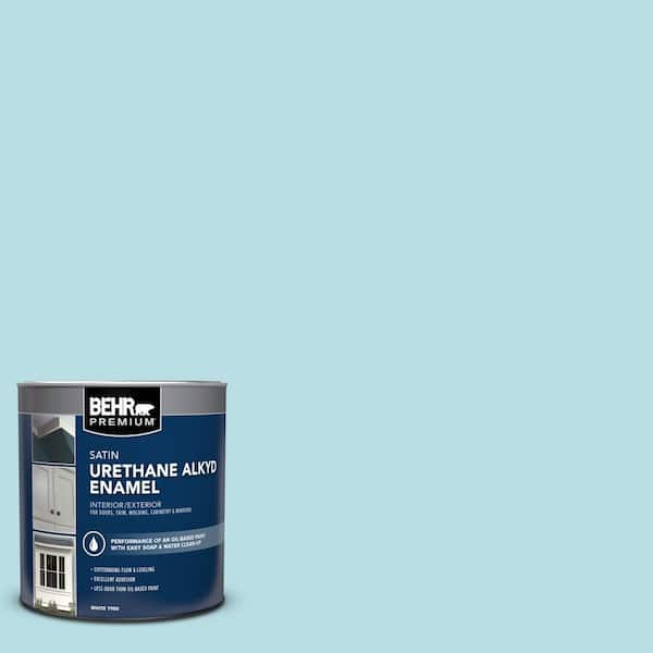 1 qt. #M470-2 Basin Blue Satin Enamel Urethane Alkyd Interior/Exterior Paint