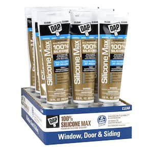 Silicone Max 2.8 oz. Clear Premium Window, Door and Siding Silicone Sealant (12-Pack)