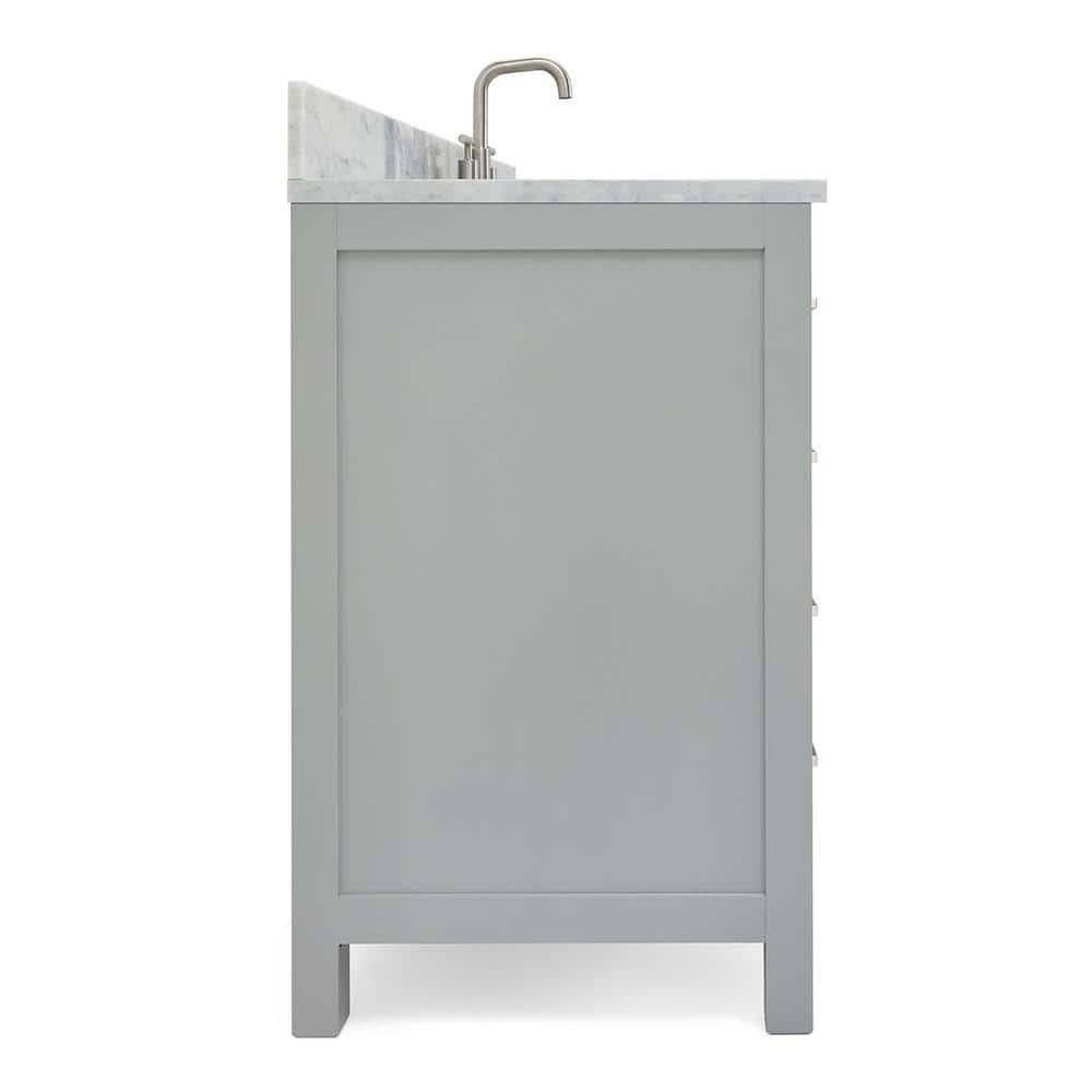 Cambridge 67" Gray Wood Vanity with Carrara Marble Top