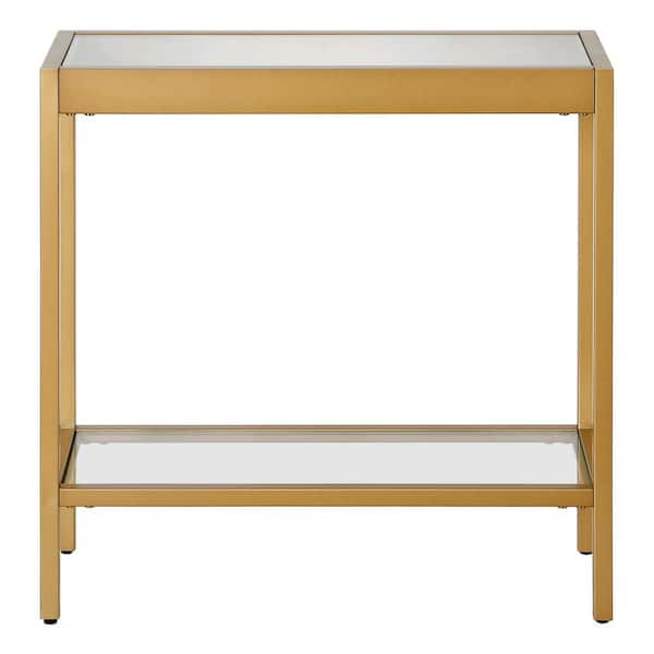 Meyer&Cross Hera 24 in. Antique Brass Rectangular Side Table with