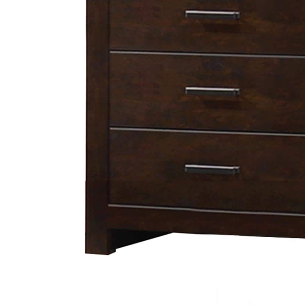 Panang Mahogany 5-Drawer Vertical Chest with Felt-Lined Drawer