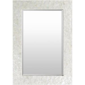 Medium Rectangle White Classic Mirror (28 in. H x 40 in. W)