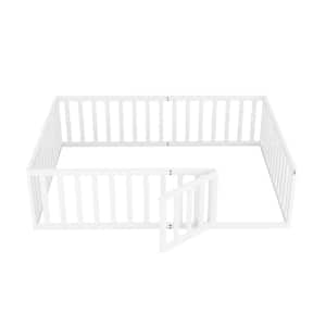 White Queen Size Wood Daybed with Fence