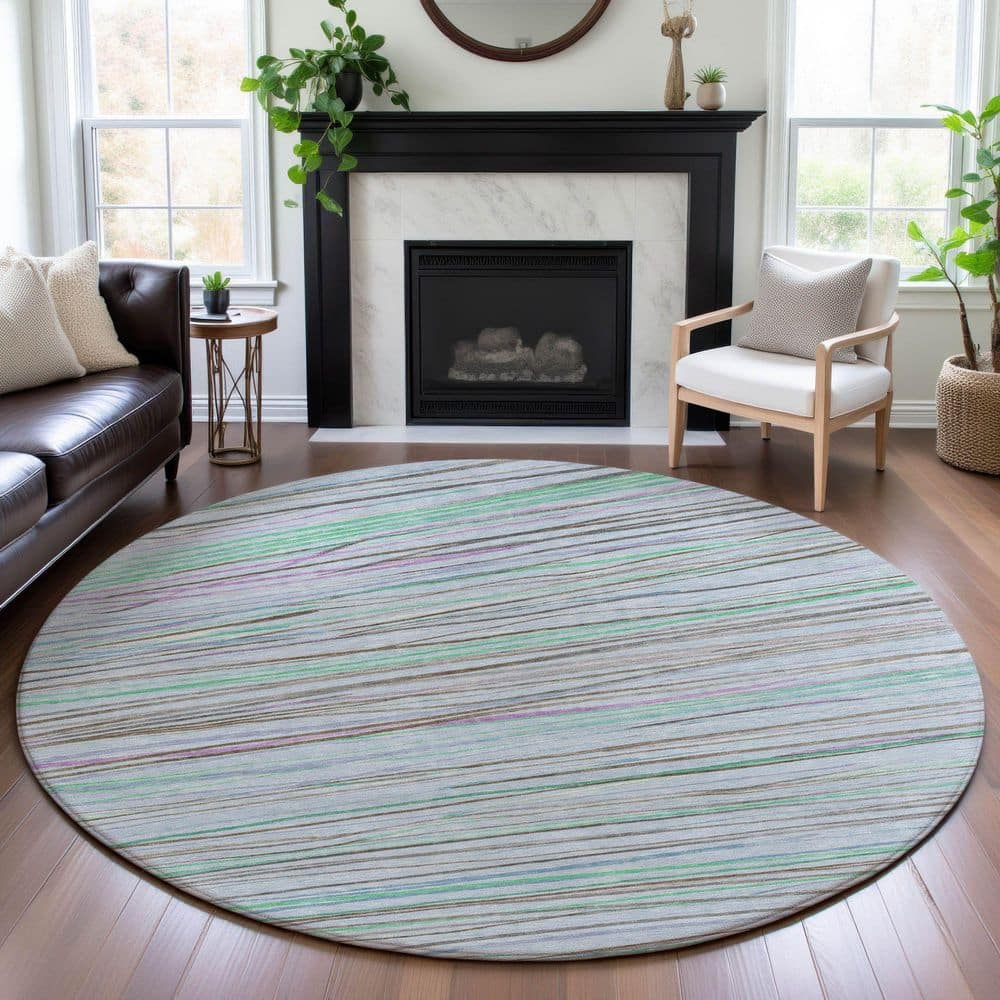 Mayfield Premium Machine Washable Abstract AMF1603 Sky 8 ft. x 8 ft. Round Rug price history on PriceWatchPro