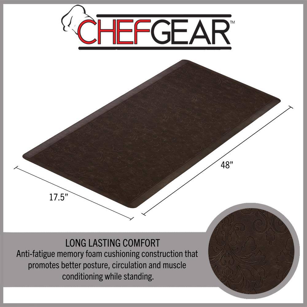 Marni Brown Anti-Fatigue Memory Foam Kitchen Mat 17.5" x 48"
