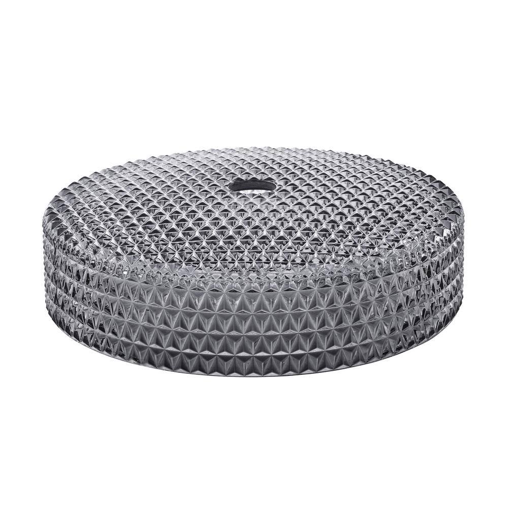 Caché 15.75" Round Black Textured Glass Vessel Sink