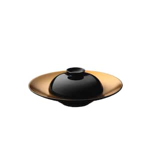 Gem 2pc Deep Presentation Plate And Bowl, Black and Gold