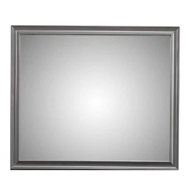 Benjara 1.5 in. W x 39.5 in. H Wooden Frame Gray Wall Mirror