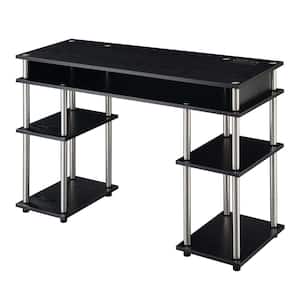 Designs2Go 47.25 in. W Black No Tools Student Desk with Charging Station